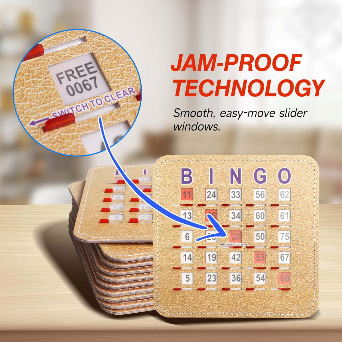 GSE Bingo Game Cards, 200-Pack Reusable Shutter Bingo Cards