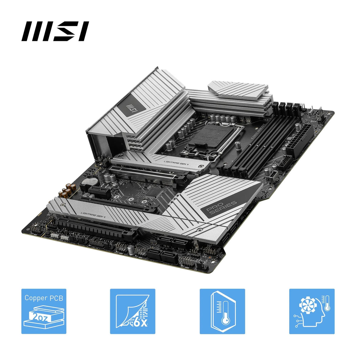 MSI PRO Z790-A WiFi II Motherboard, ATX - Supports Intel Core 14th, 13th & 12th Gen Processors, LGA 1700-80A SPS VRM, DDR5 Memory Boost 7800+MT/s/OC, PCIe 5.0 x16, 4 x M.2 Gen4, Wi-Fi 6E, 2.5G LAN