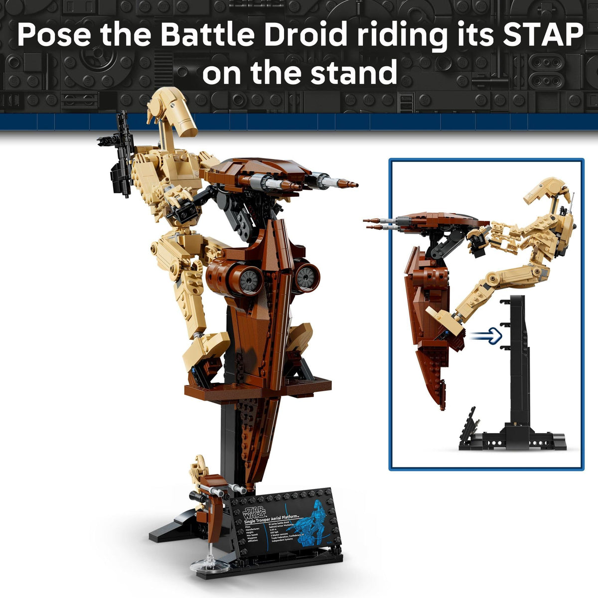 LEGO Star Wars: The Phantom Menace Battle Droid with STAP - Building & Learning Toy for Boys & Girls, Ages 12+ - Star Wars Toy & Model Kit - Gift Idea for Birthdays - 75428