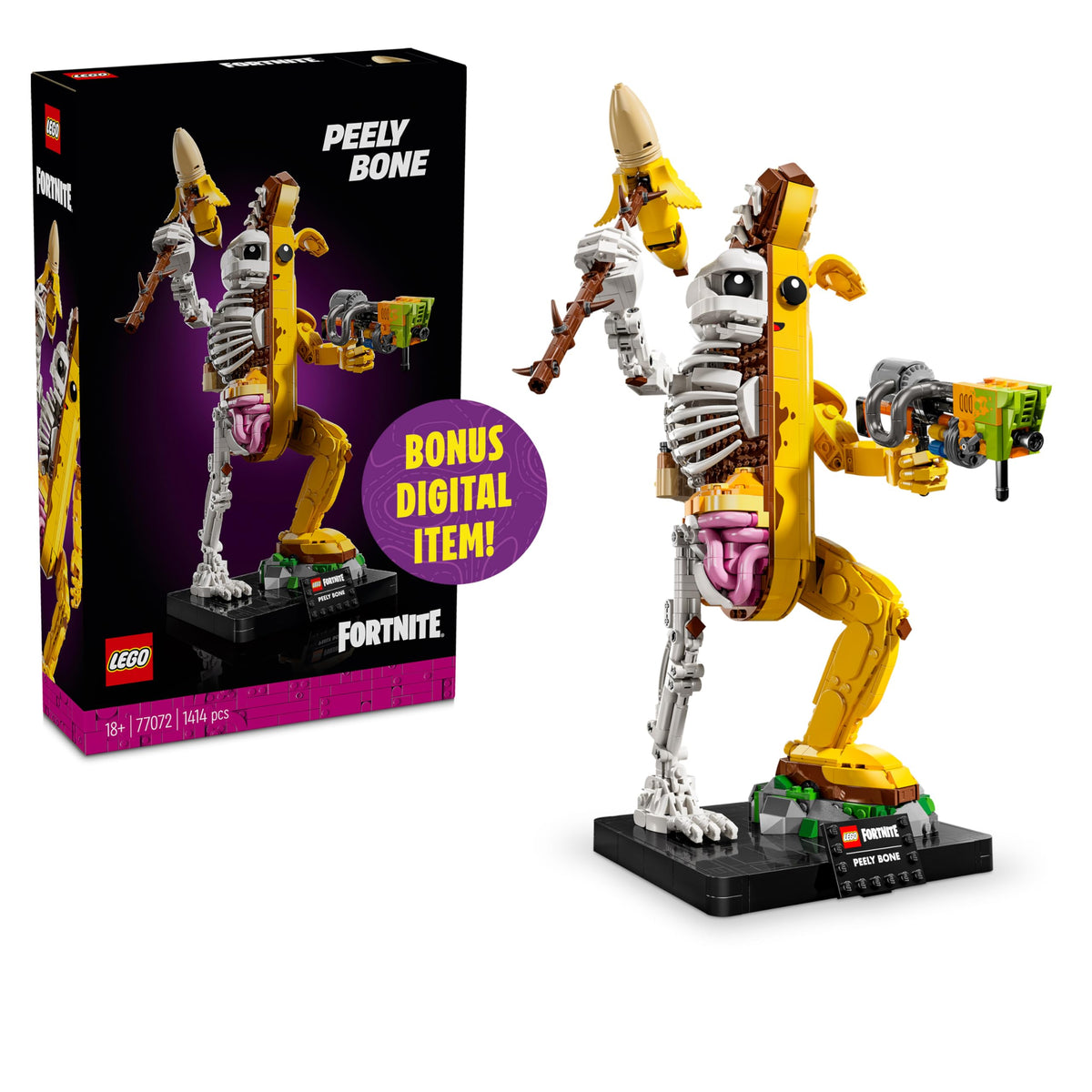 LEGO Fortnite Peely Bone - Collectible Fortnite DIY Kit for Adults, Ages 18+ - Building Set for Home Decor, Office or Bedroom - Gift Idea for Fans of Video Game - 77072