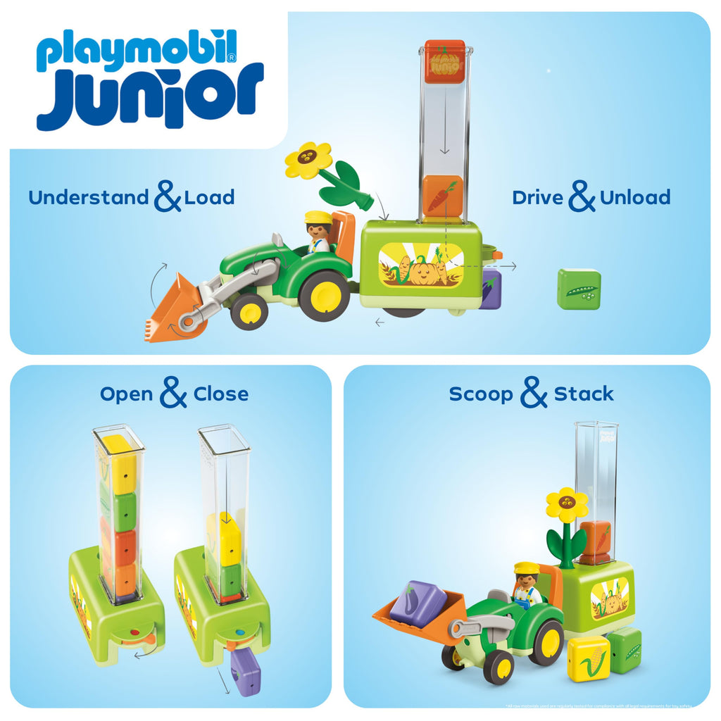Playmobil Junior: Tractor with Load and Drop Planter