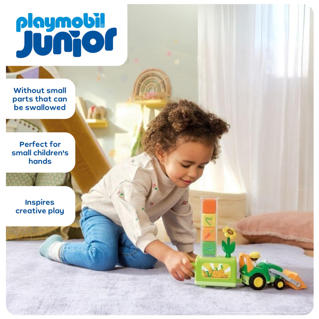 Playmobil Junior: Tractor with Load and Drop Planter