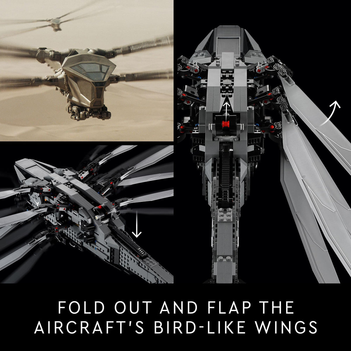 LEGO Icons Dune Atreides Royal Ornithopter 10327, Collectible Dune Inspired Model for Build and Display, Adult Gift Idea for Sci-Fi Movie Fans, 8 Minifigures