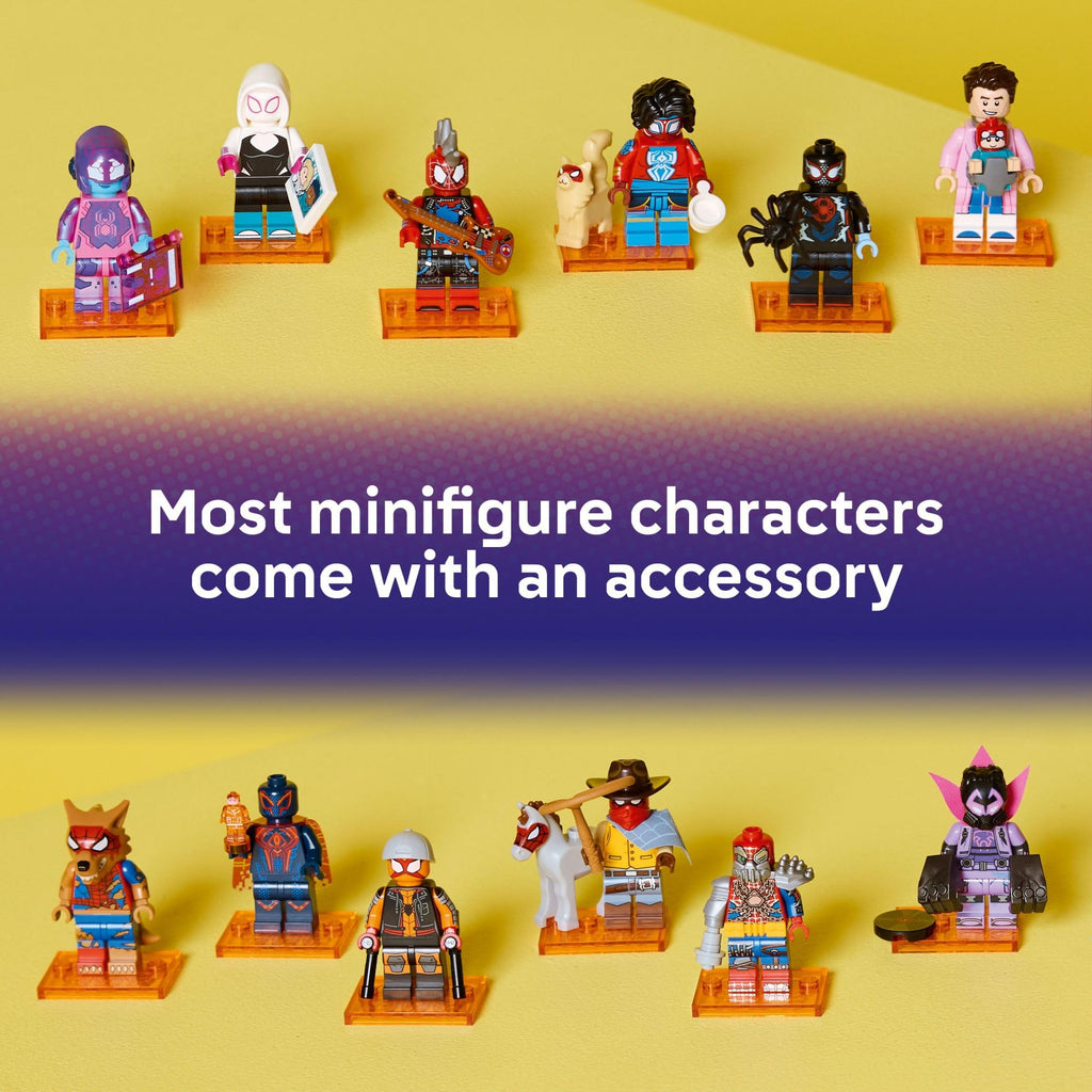 LEGO Minifigures Spider-Man: Across The Spider-Verse 6 Pack - Spider-Man Toys for Boys & Girls, Ages 5+ - Pretend Play Action Figures for Kids - Gift for Birthdays - 66797