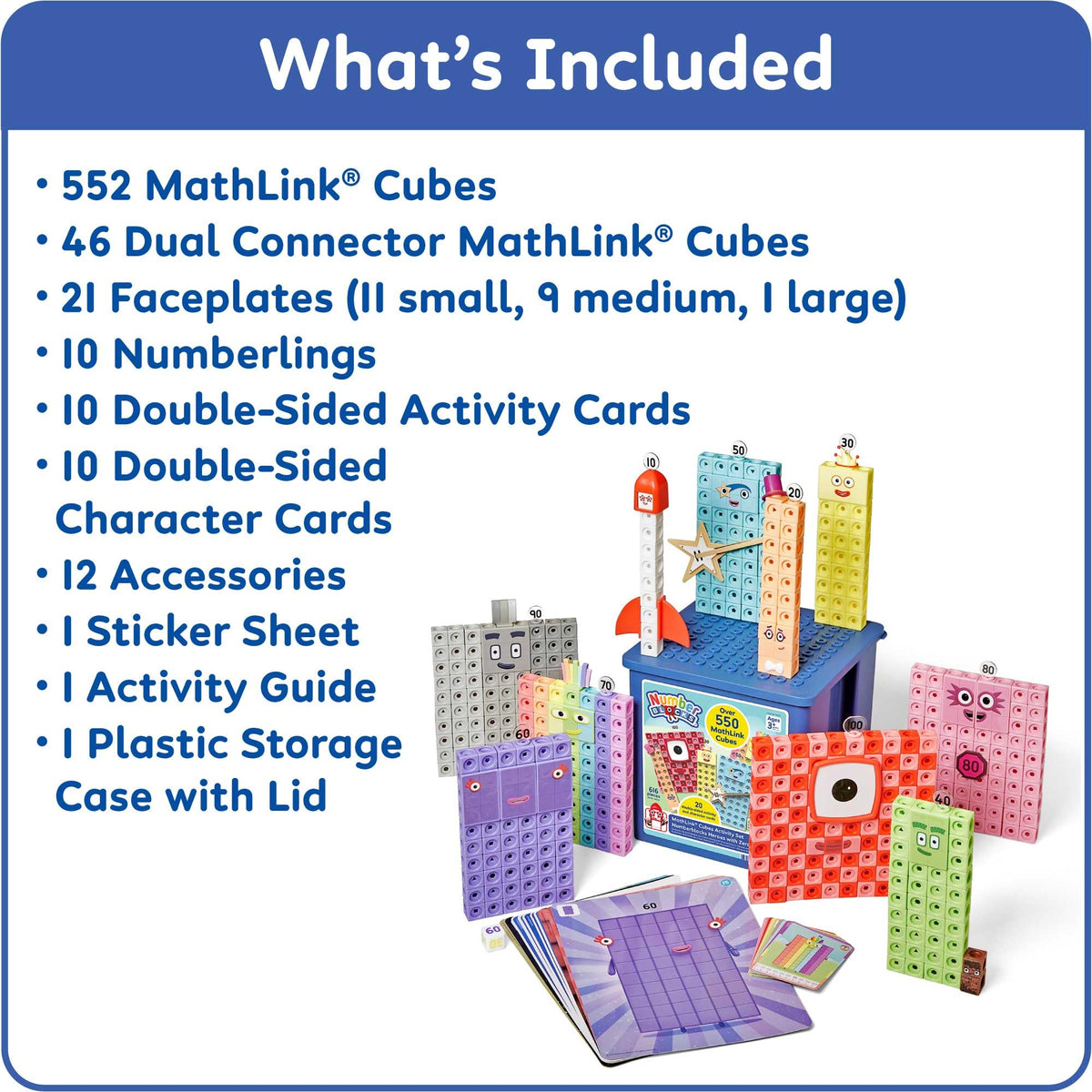 hand2mind Numberblocks Heroes with Zeroes MathLink Cubes Activity Set
