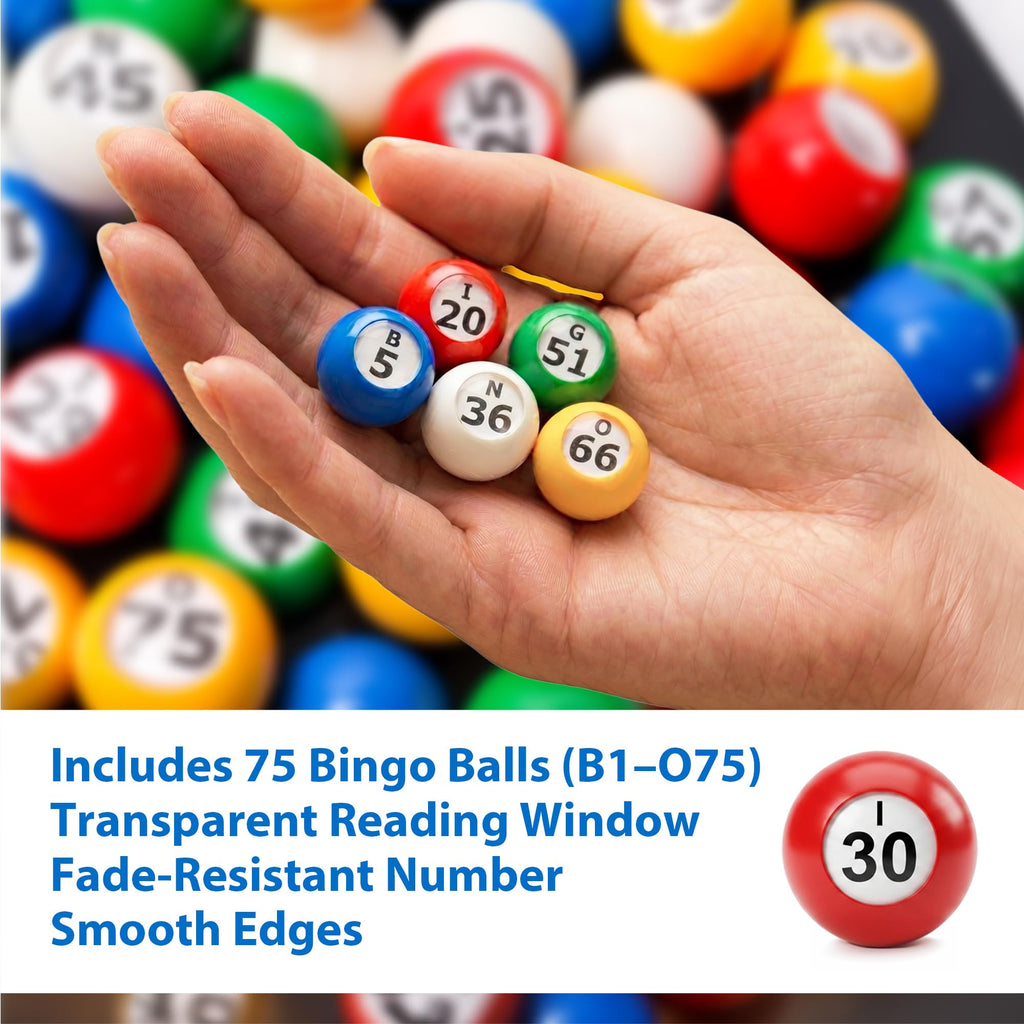 GSE Professional Black Bingo Master Board and 7/8-Inch Multi-Color Balls