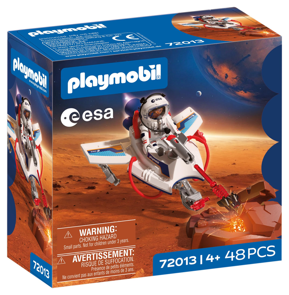 Playmobil | Space ESA | Space Glider | Astronaut Flying Vehicle with Shooting Function and Grabber arm, Space Exploration Play, Toy Set | for Children Aged 4 and up | 72013
