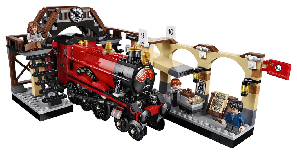 LEGO Harry Potter Hogwarts Express 75955 Toy Train Building Set includes Model Train and Harry Potter Minifigures Hermione Granger and Ron Weasley (801 Pieces)