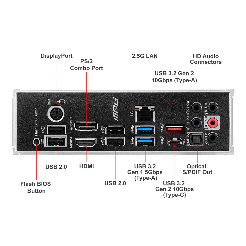 MSI MPG B550 Gaming Plus V1 Gaming Motherboard (AMD Ryzen 5000, AM4, DDR4, PCIe 4.0, SATA 6Gb/s, M.2, USB 3.2 Gen 2, HDMI/DP, ATX)
