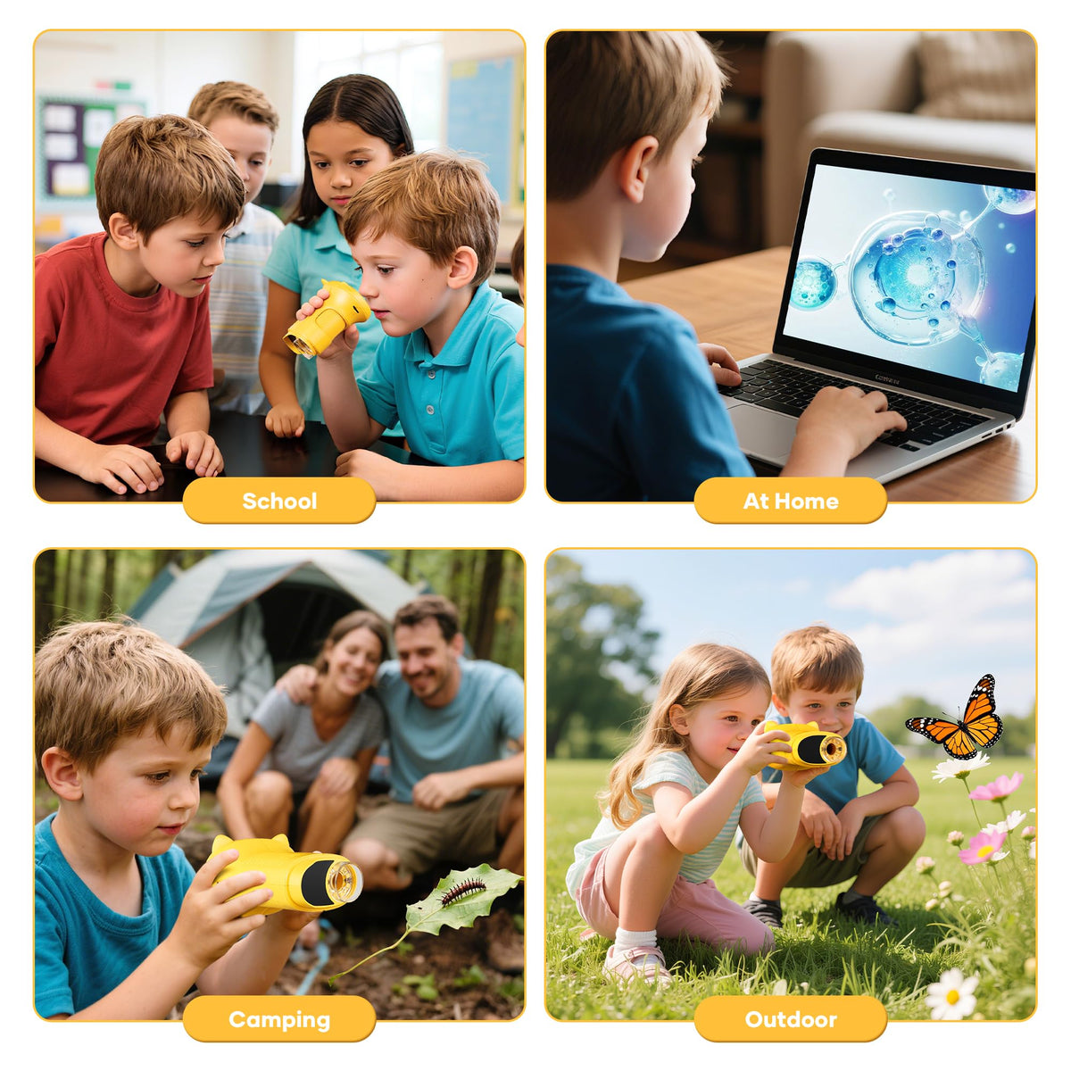 Handheld Digital Microscope for Kids,1000X Pocket Wonderquest Microscope