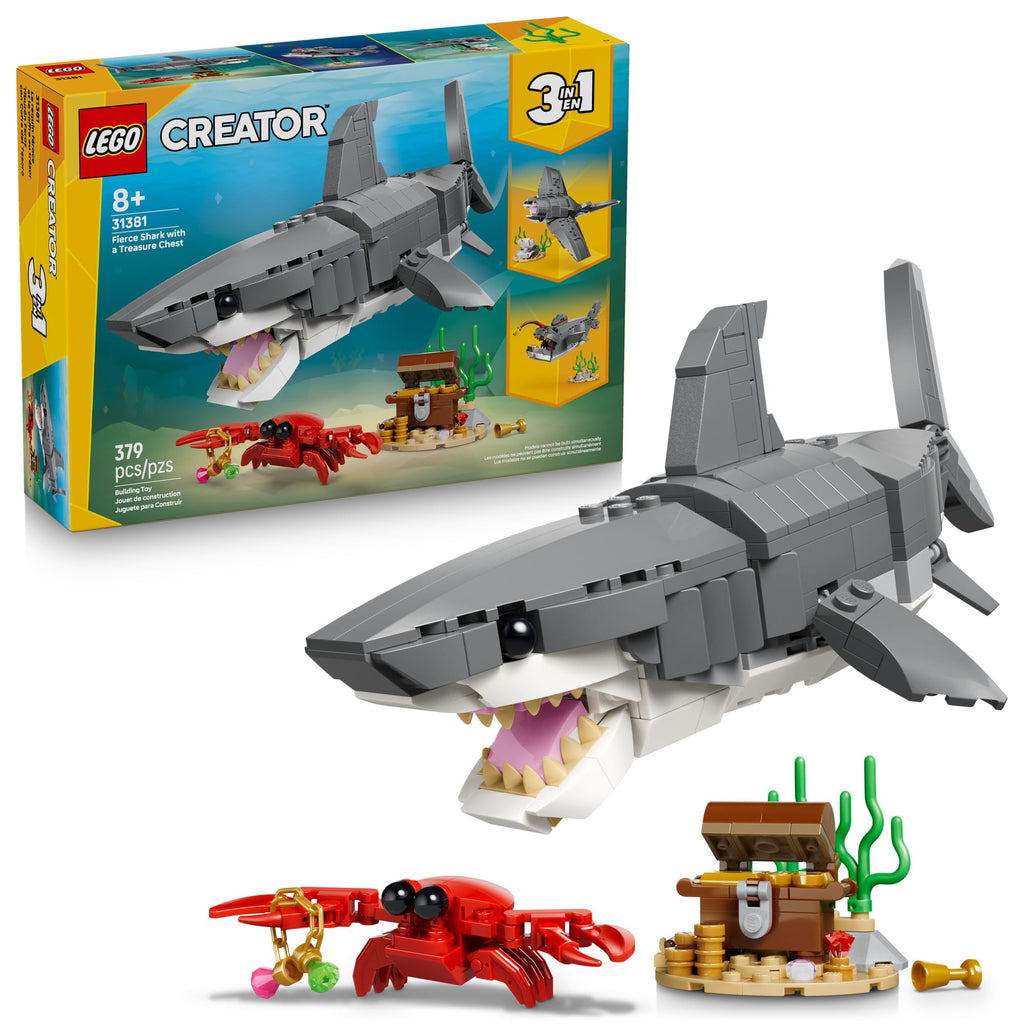 LEGO Creator 3 in 1 Fierce Shark with a Treasure Chest 31381