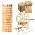 GSE Deluxe Bingo Game Set, Large Brass Cage, 100 Shutter Slide Bingo Cards