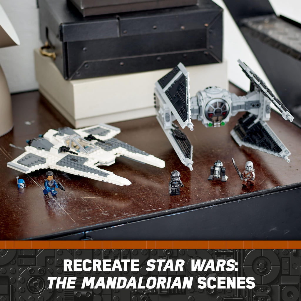 LEGO Star Wars Mandalorian Fang Fighter vs. TIE Interceptor 75348 Building Toy Set, Perfect Star Wars Gift for Fans Aged 9 and Up; with 3 Characters Including The Mandalorian