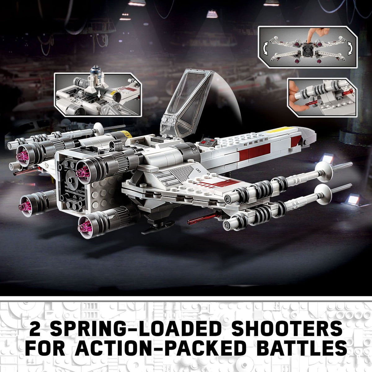 LEGO Star Wars Luke Skywalker's X-Wing Fighter 75301 Building Toy Set - Princess Leia Minifigure, R2-D2 Droid Figure, Jedi Spaceship from the Classic Trilogy Movies, Great Gift for Kids, Boys, Girls