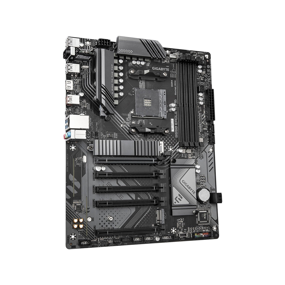 GIGABYTE B550 Eagle WIFI6 AMD AM4 ATX Motherboard, Supports Ryzen 5000/4000/3000 Processors, DDR4, 10+3 Power Phase, 2X M.2, PCIe 4.0, USB-C, WIFI6, GbE LAN, PCIe EZ-Latch, EZ-Latch, RGB Fusion