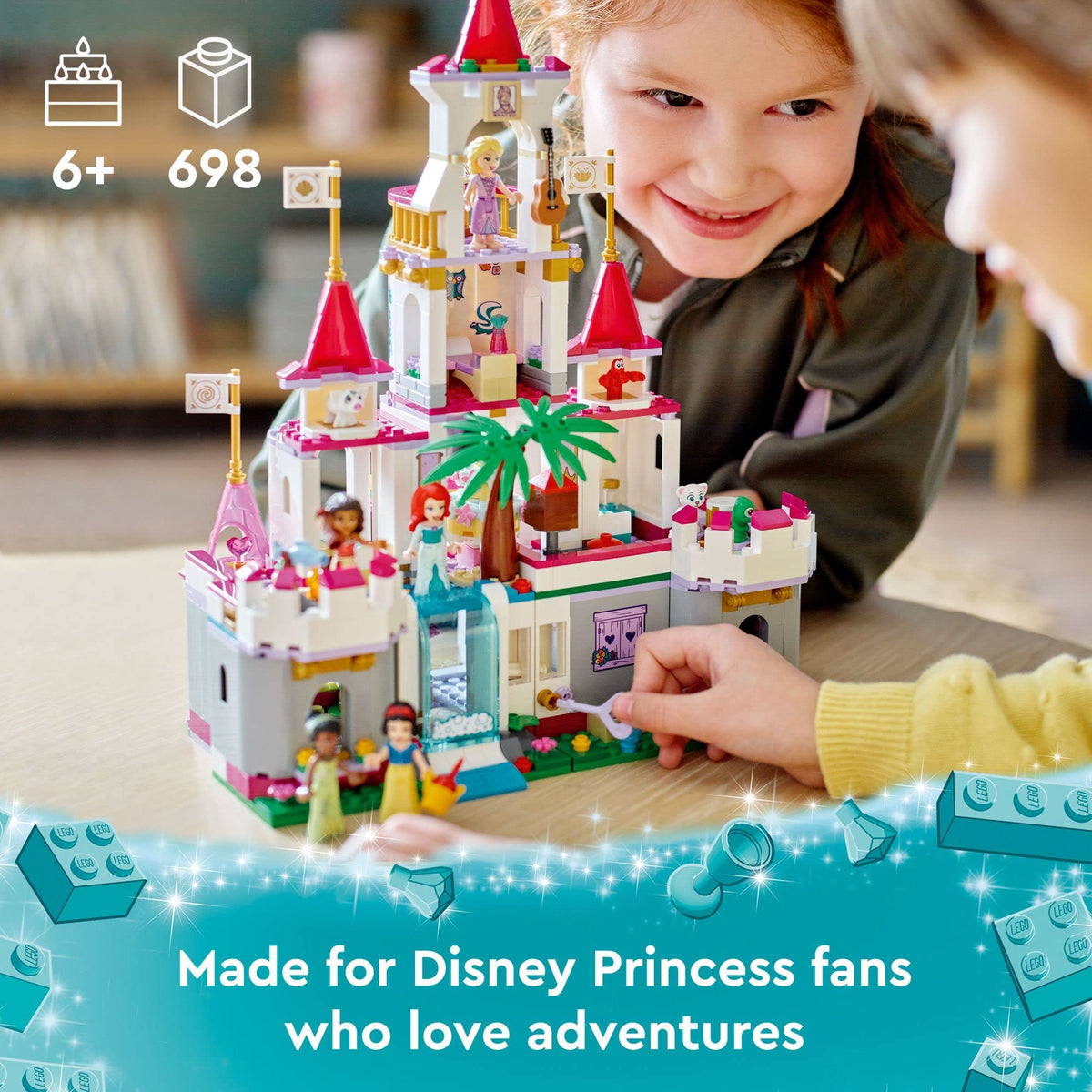 LEGO Disney Princess Ultimate Adventure Castle Building Toy 43205, Kids Can Build a Toy Castle, Gift Idea for Boys Girls with 5 Disney Princess Mini-Dolls, Ariel, Rapunzel and Snow White