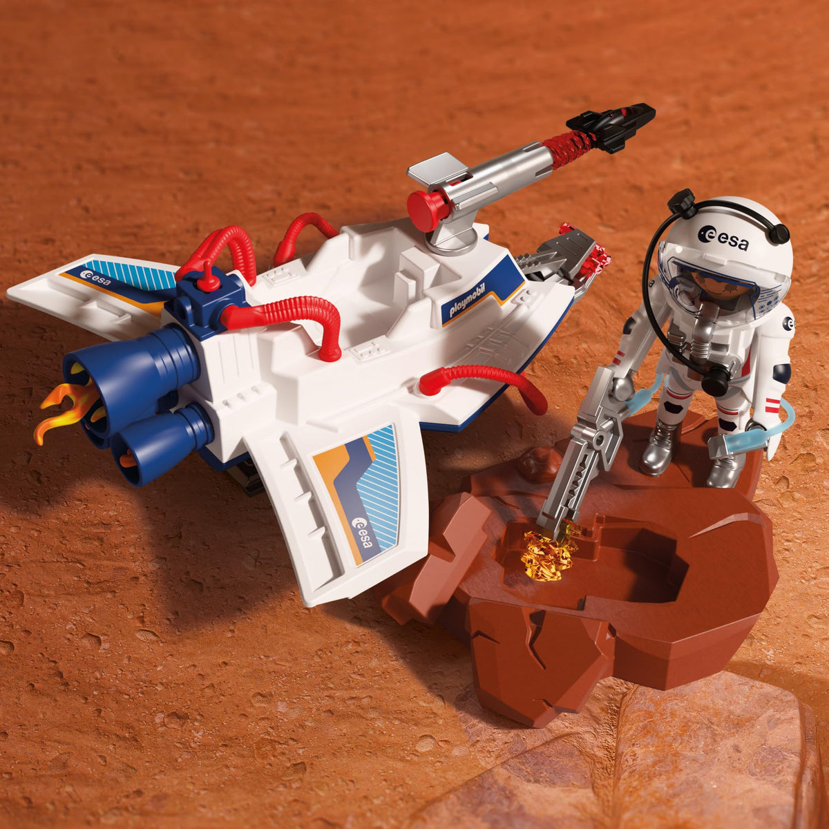 Playmobil | Space ESA | Space Glider | Astronaut Flying Vehicle with Shooting Function and Grabber arm, Space Exploration Play, Toy Set | for Children Aged 4 and up | 72013