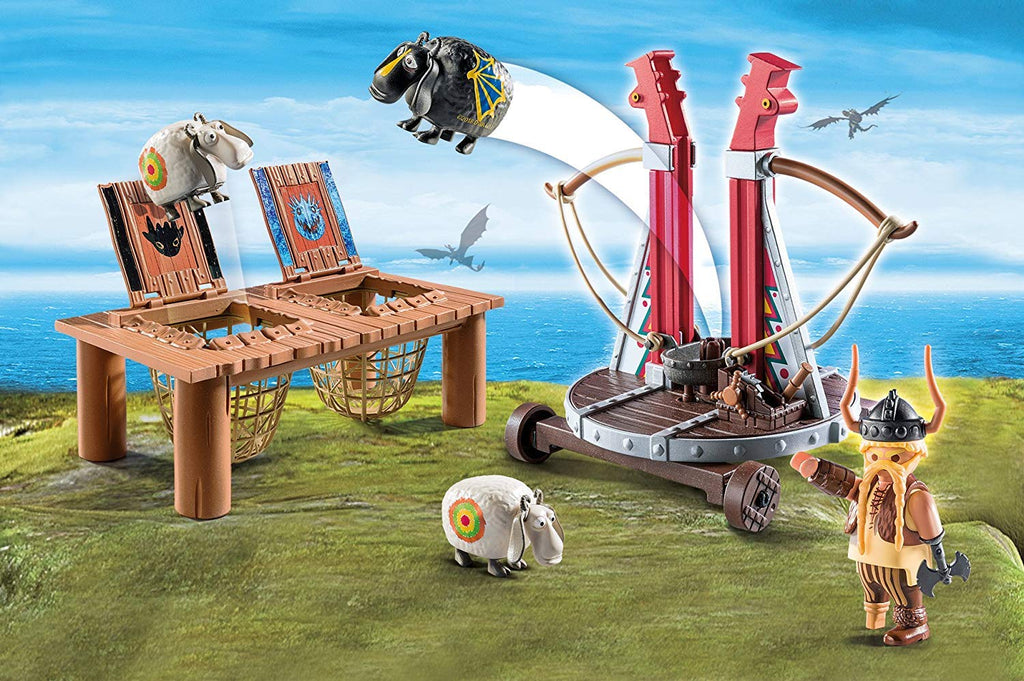 Playmobil How to Train Your Dragon Gobber The Belch with Sheep Sling