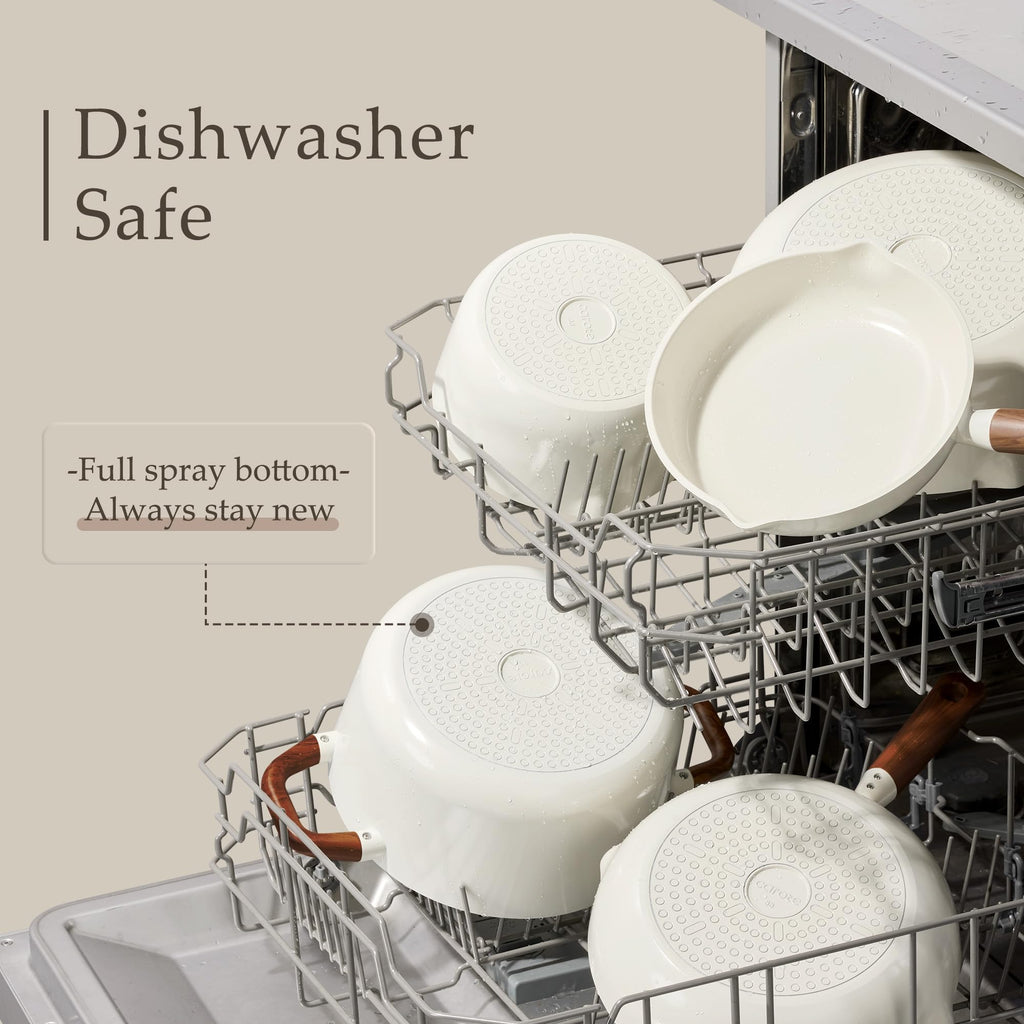CAROTE Nonstick Frying Pans Skillets, 5 PCS Ceramic Coating Pans Set