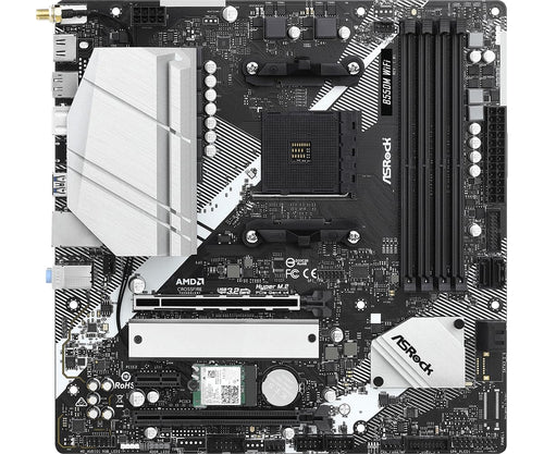 ASRock B550M WiFi Micro-ATX Motherboard, AMD Ryzen 3000-5000 Series Socket AM4, DDR4 4733+, PCIe 4.0