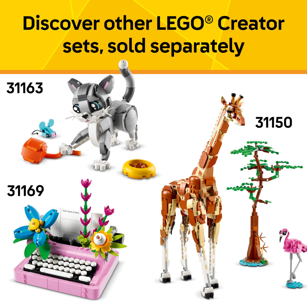 LEGO Creator 3 in 1 Wild Animals Panda Family - Building Toy Kit for Kids with 3 Building Options, Panda, Penguin, or Orca - 8 Year Old Girl & Boy Birthday Gifts - 31165