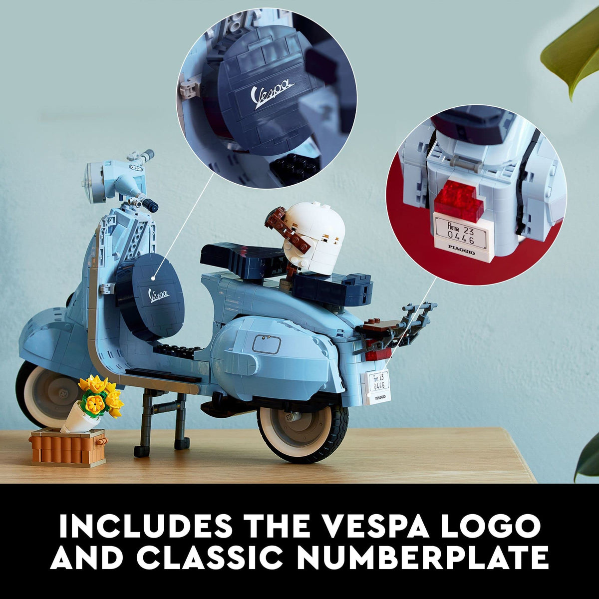 LEGO Icons Vespa 125 Model Building Kit - Vintage Italian Scooter DIY Craft Kit for Adults, Ages 18+ - Gift for Birthdays - Includes Kickstand for Easy Display - 10298