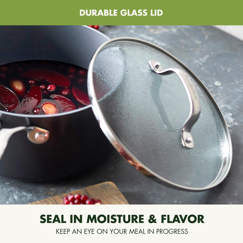 GreenPan Valencia Pro 2 Piece Ceramic Saucepan Set, 1.6QT & 3.3QT with Lids