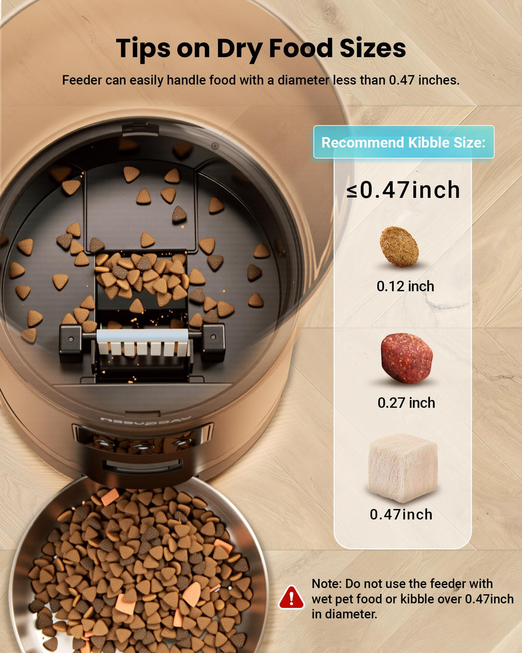 Automatic Cat Feeder for 3 Cats with WiFi Control, Anti-Jam System, 6L