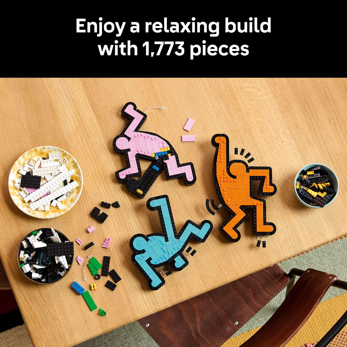 LEGO Art Keith Haring – Dancing Figures - Home Decor Building Set for Adults - Wall Art Decor - Gift Idea for Men, Women who Enjoy DIY Arts and Crafts - 31216