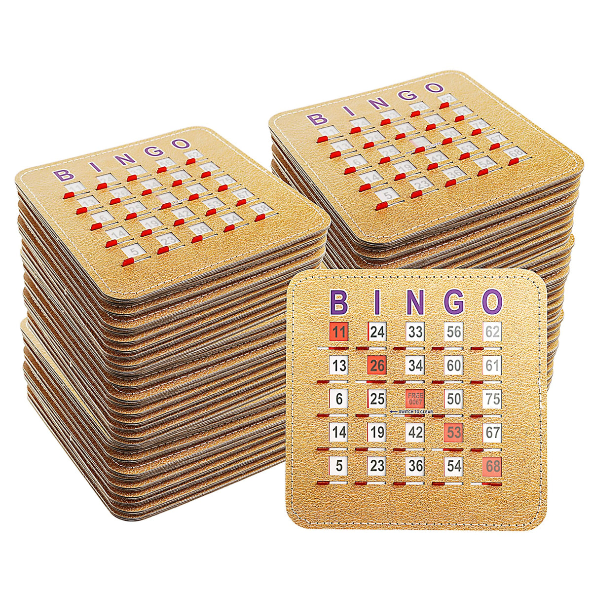 GSE Bingo Game Cards, 200-Pack Reusable Shutter Bingo Cards