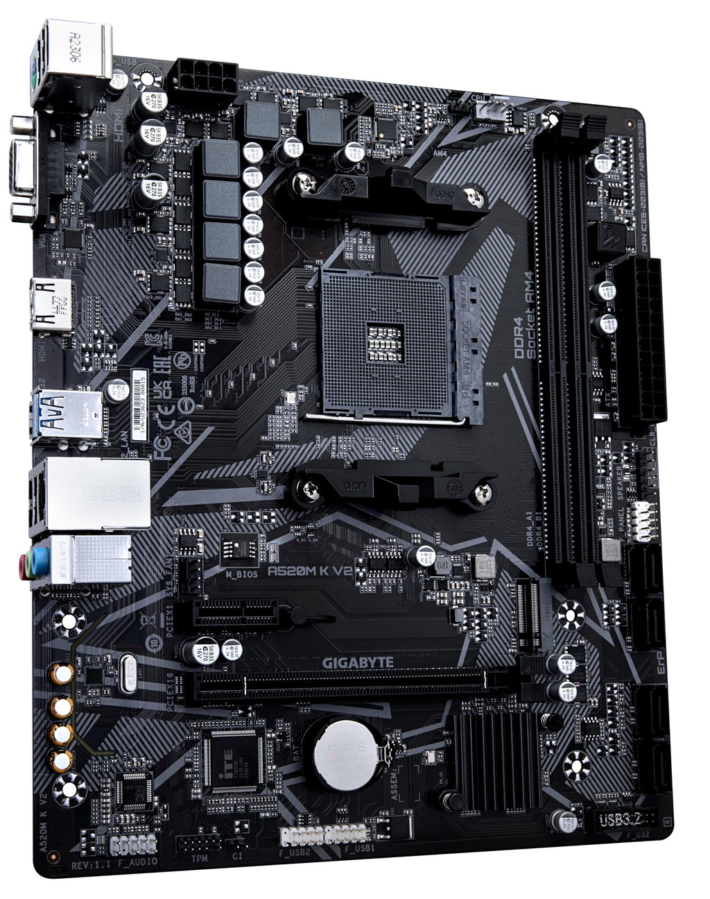Gigabyte A520M K V2 Motherboard (AM4/2xDDR4/HDMI/D-Sub/M.2/USB 3.2)