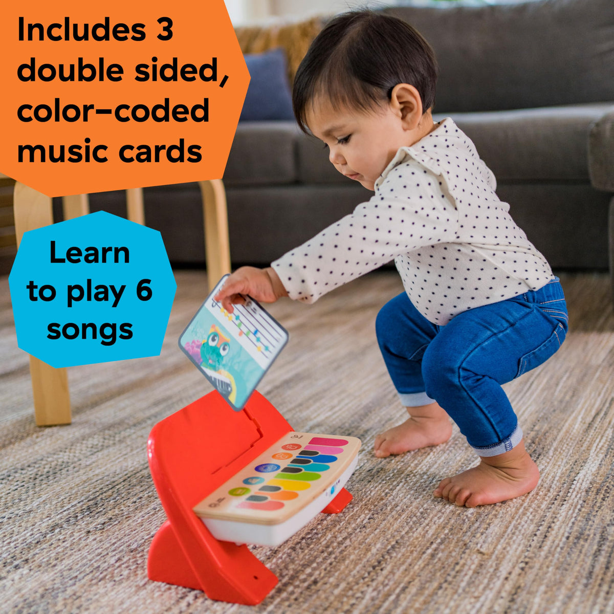 Baby Einstein Cal’s First Melodies Magic Touch Wooden Piano Musical Baby Toy, Ages 6 Months +
