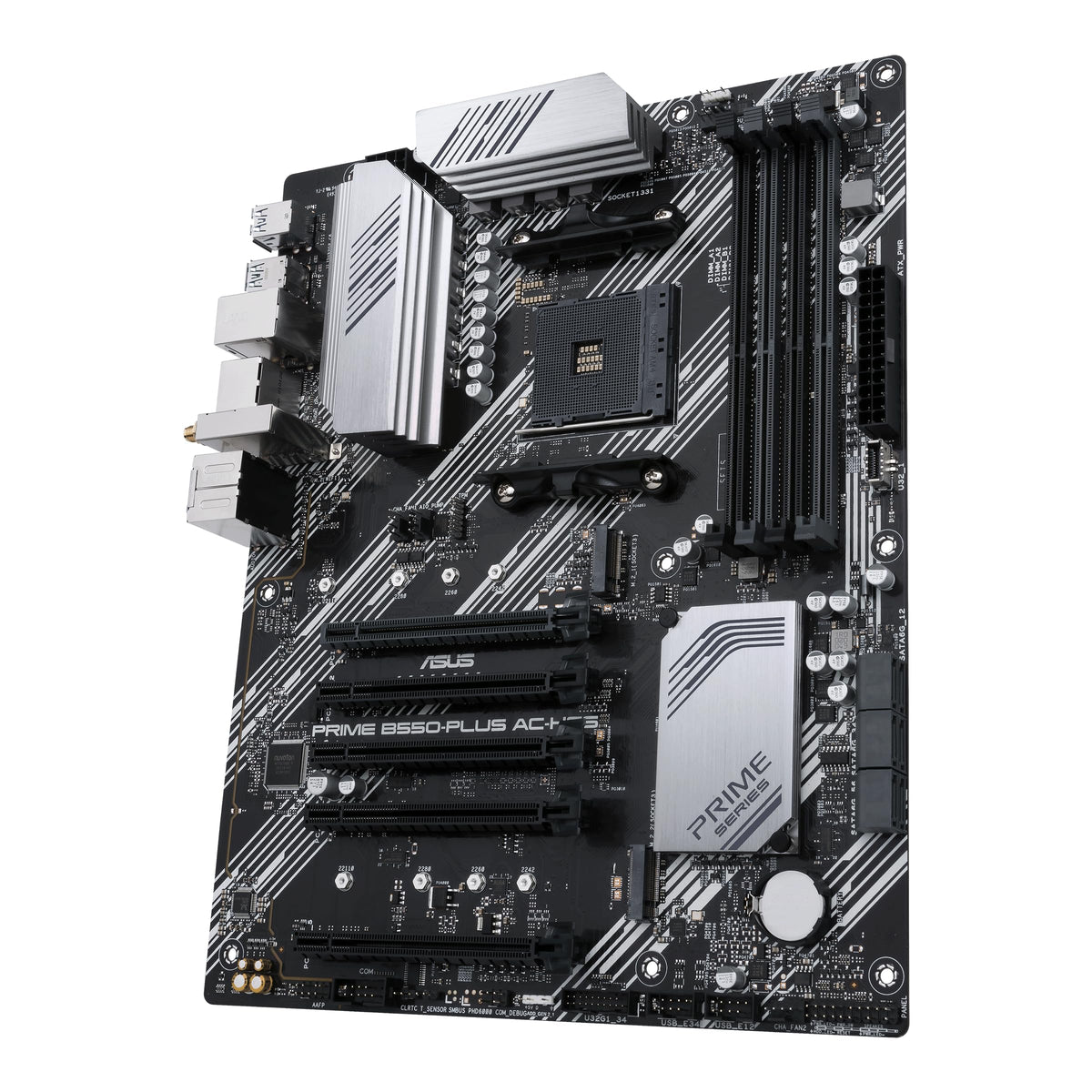 ASUS Prime B550-PLUS AC-HES AMD AM4 (3rd Gen Ryzen) ATX Motherboard (Dual M.2, PCIe4.0, WIFI5, 1Gb Ethernet, SATA 6 Gbps, USB 3.2 Gen 2 Type-C, Front USB 3.2 Gen 1 Type-C and CEC Tier II Ready)