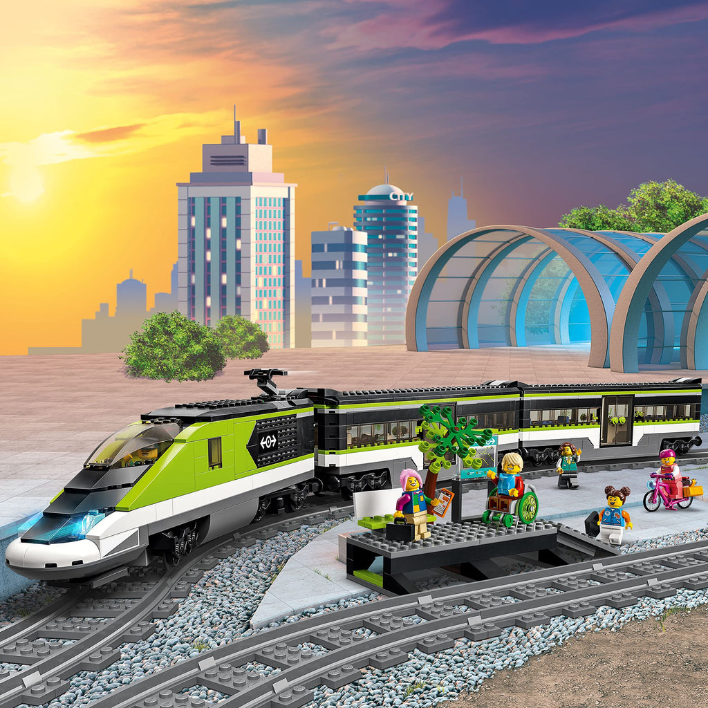 LEGO City Express Passenger Train Set - Remote Controlled Train Toy W/Working Headlights, 2 Coaches & 24 Track Pieces - Building Set Gift Idea for Kids, Boys & Girls, Ages 7+ - 60337