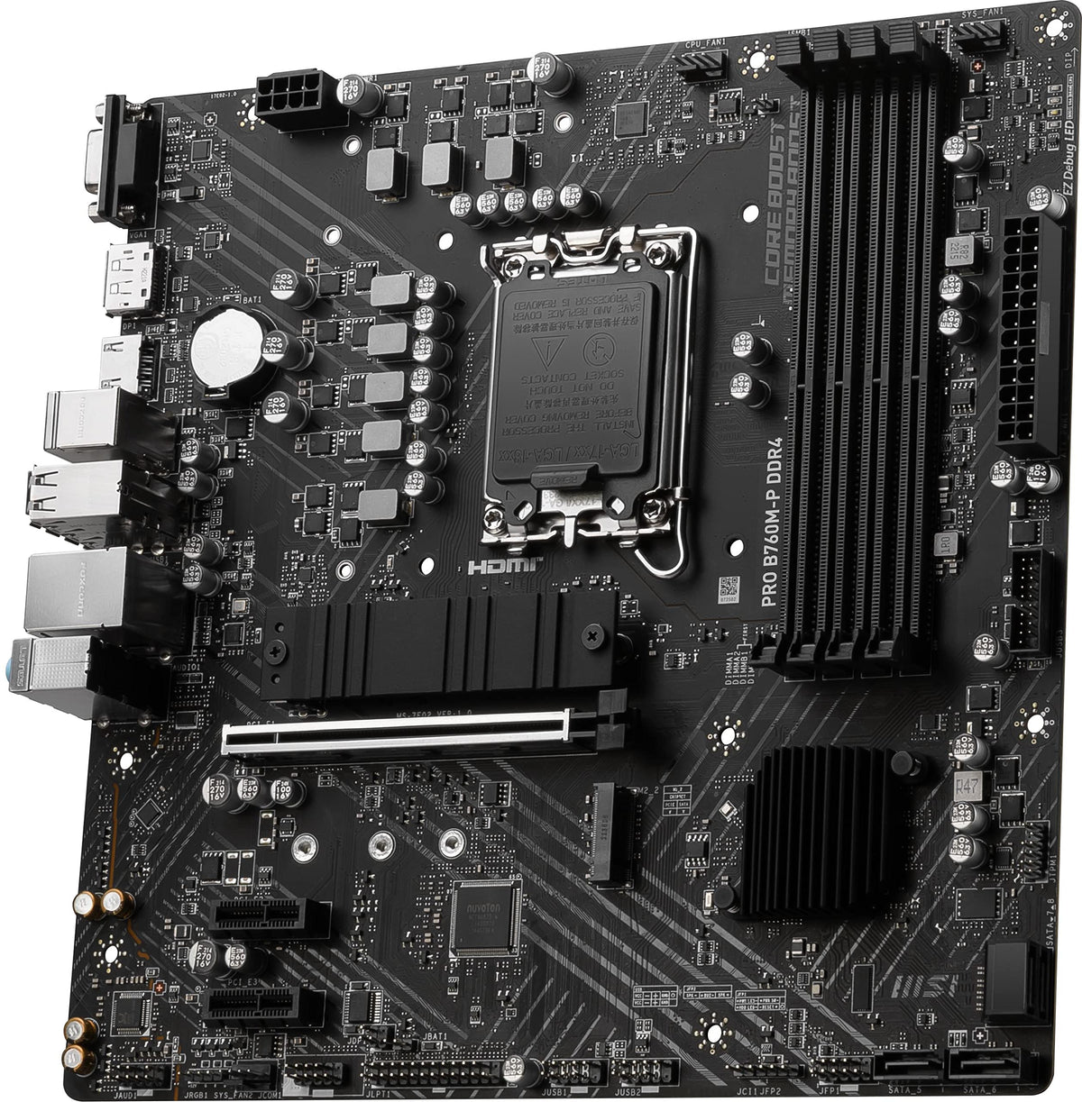 MSI PRO B760M-P DDR4 ProSeries Motherboard (Supports 12th/13th/14th Gen Intel Processors, LGA 1700, DDR4, PCIe 4.0, M.2, USB 3.2 Gen2, HDMI/DP, mATX)