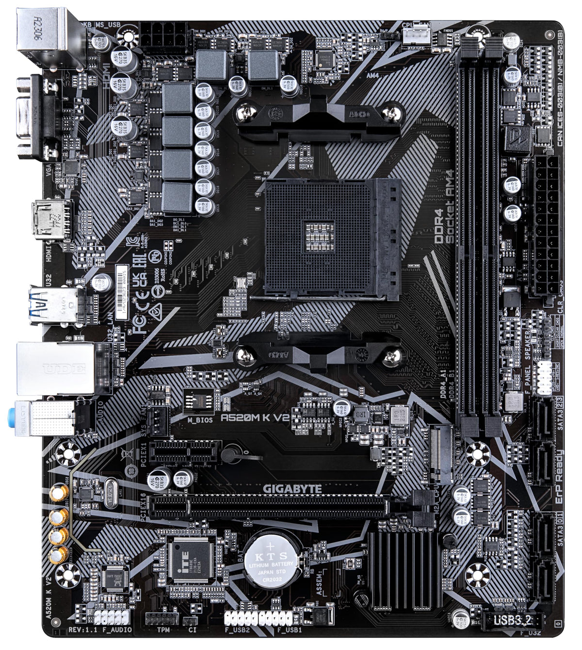 Gigabyte A520M K V2 Motherboard (AM4/2xDDR4/HDMI/D-Sub/M.2/USB 3.2)