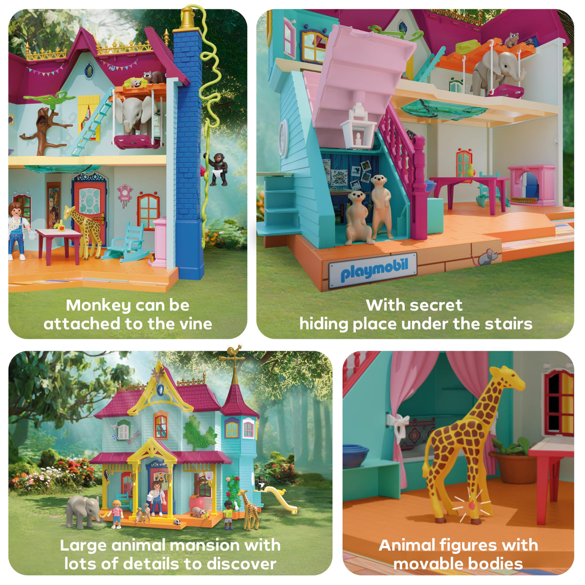 Playmobil | Animals & Friends | Colorful Animal Mansion | Toy from 4 Years | Gift for Children | Encourages Creativity & Interaction with Animals | with Animals, Figures & Accessories | 71852