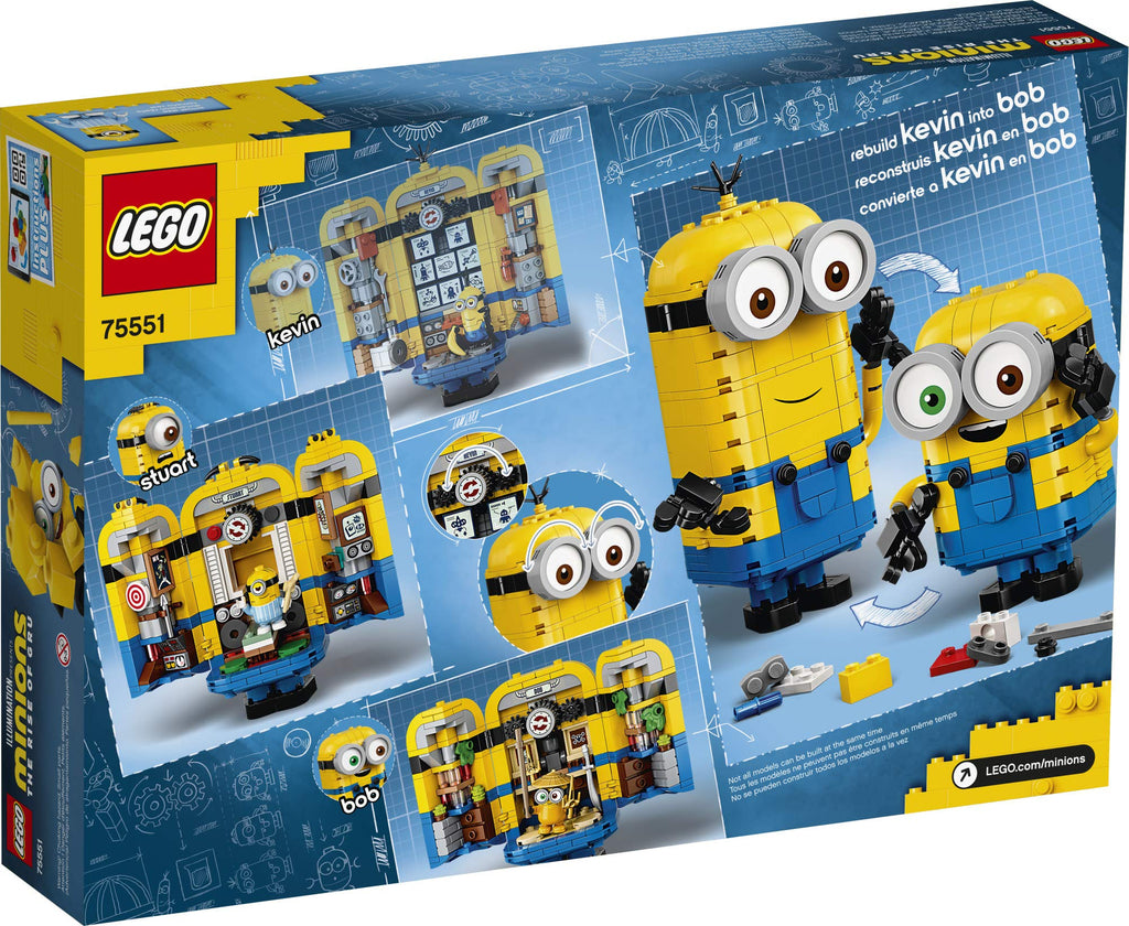 LEGO Minions: Brick-Built Minions and Their Lair (75551) Building Kit for Kids, Great Birthday Present for Kids Who Love Minion Toys and Kevin, Bob and Stuart Minion Characters, New 2020 (876 Pieces)