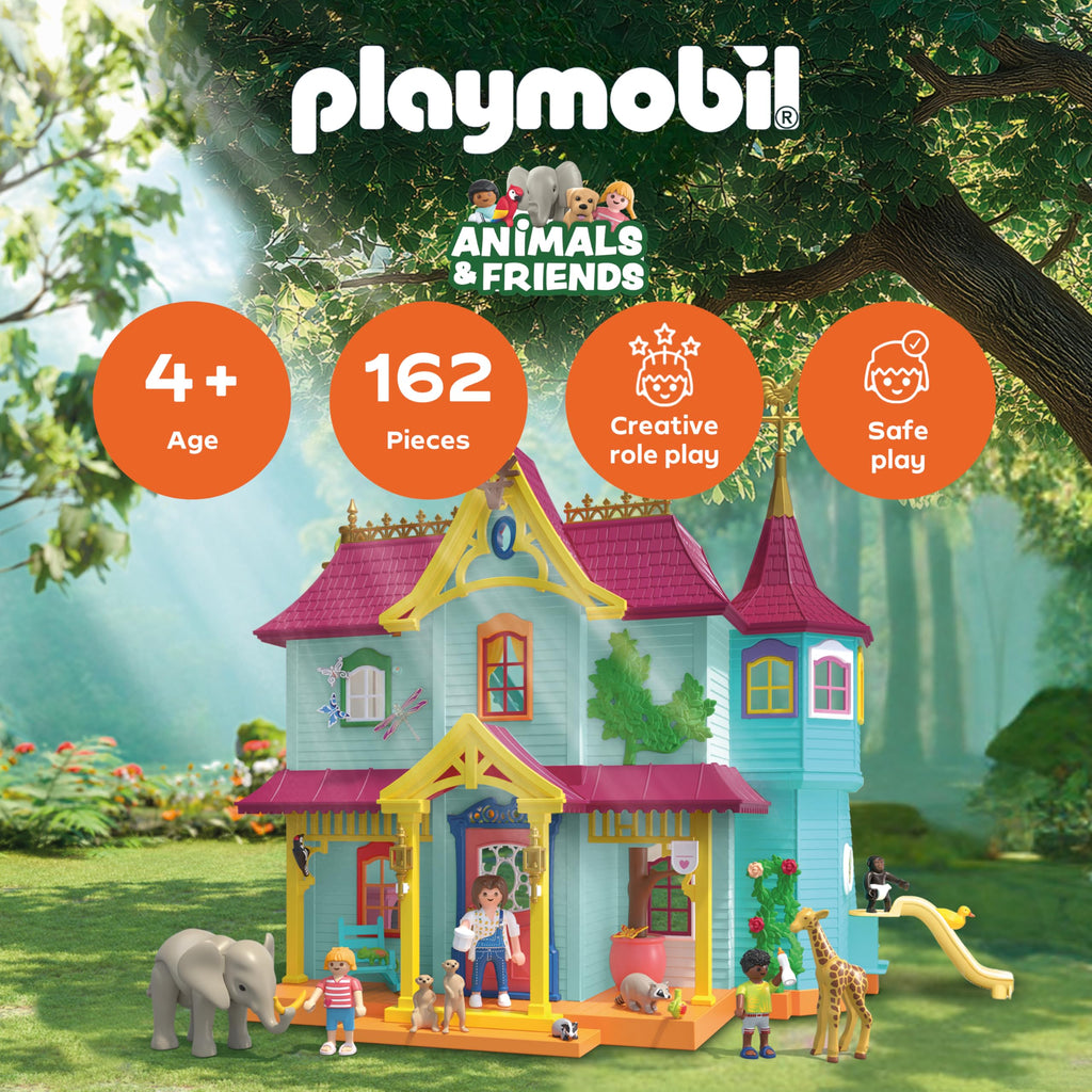 Playmobil | Animals & Friends | Colorful Animal Mansion | Toy from 4 Years | Gift for Children | Encourages Creativity & Interaction with Animals | with Animals, Figures & Accessories | 71852