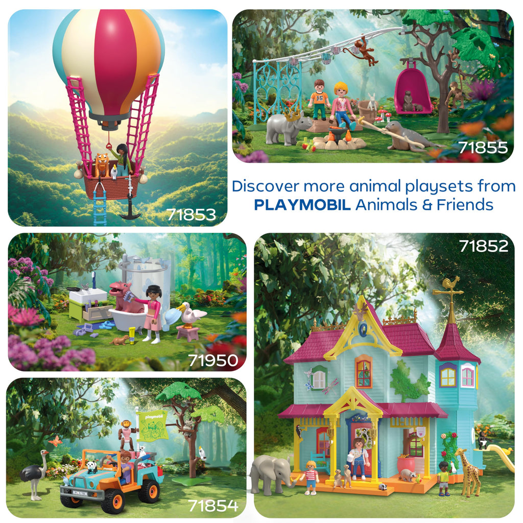 Playmobil | Animals & Friends | Zoo Wilderness Climbing Park | 3 Platforms with Cable car and Suspension Bridge | Children's Toy for Ages 4 and up | 72070