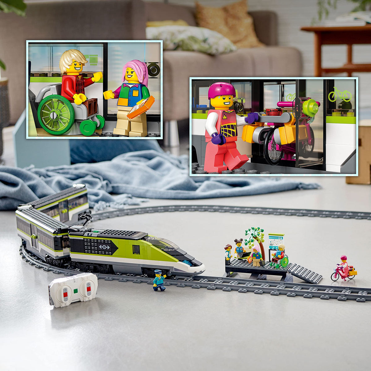 LEGO City Express Passenger Train Set - Remote Controlled Train Toy W/Working Headlights, 2 Coaches & 24 Track Pieces - Building Set Gift Idea for Kids, Boys & Girls, Ages 7+ - 60337