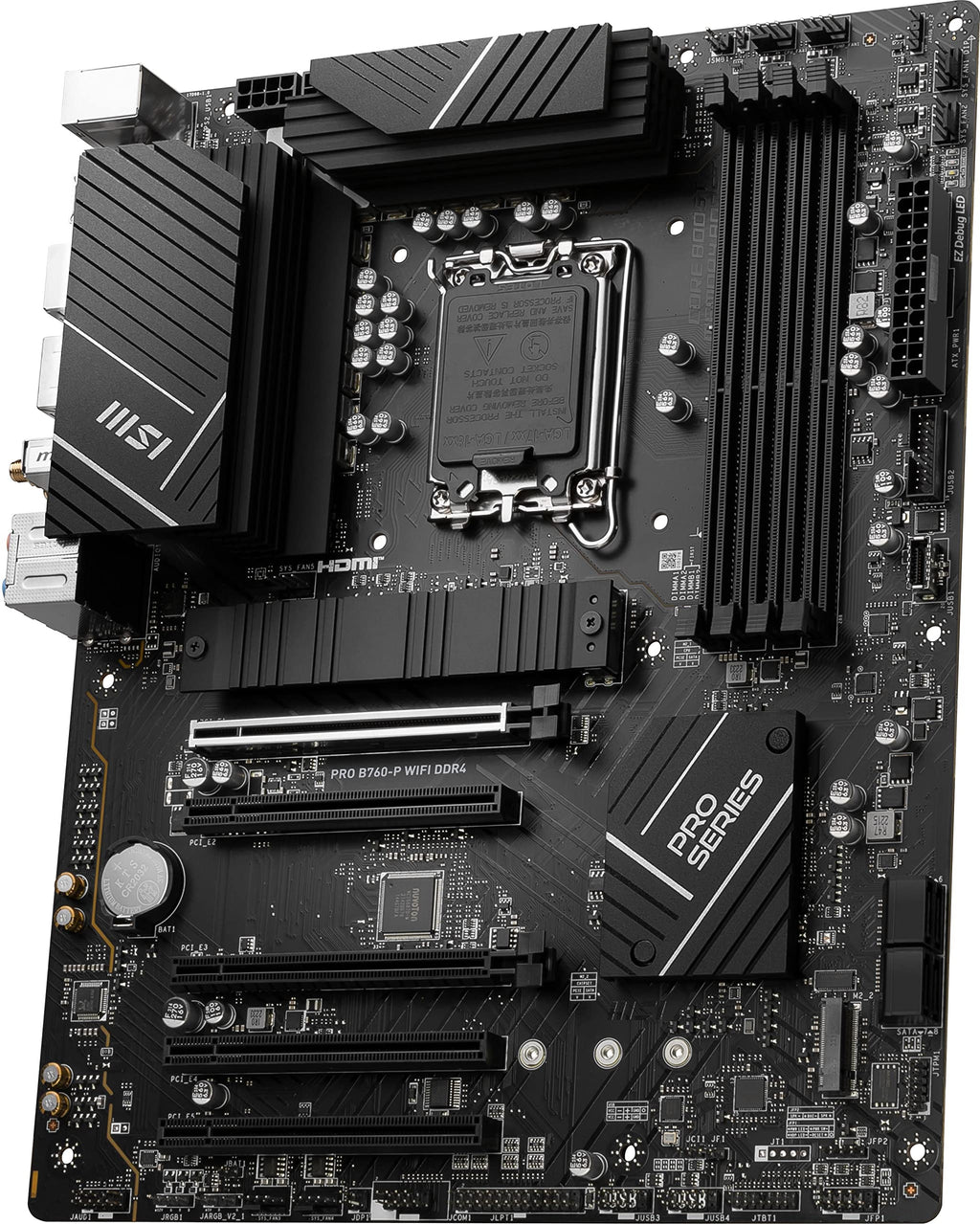MSI PRO B760-P WiFi DDR4 ProSeries Motherboard - Supports 12th/13th/14th Gen Intel Processors, LGA 1700, DDR4, PCIe 4.0, M.2, 2.5Gbps LAN, USB 3.2 Gen2, HDMI/DP, Wi-Fi 6E, Bluetooth 5.3, ATX