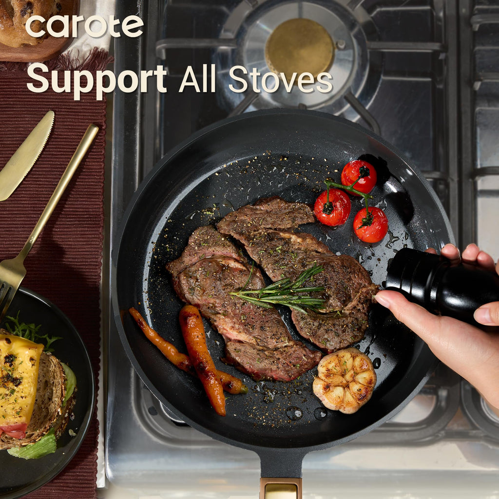 CAROTE Ceramic Cookware Sets, Pots and Pans Set, 16pcs
