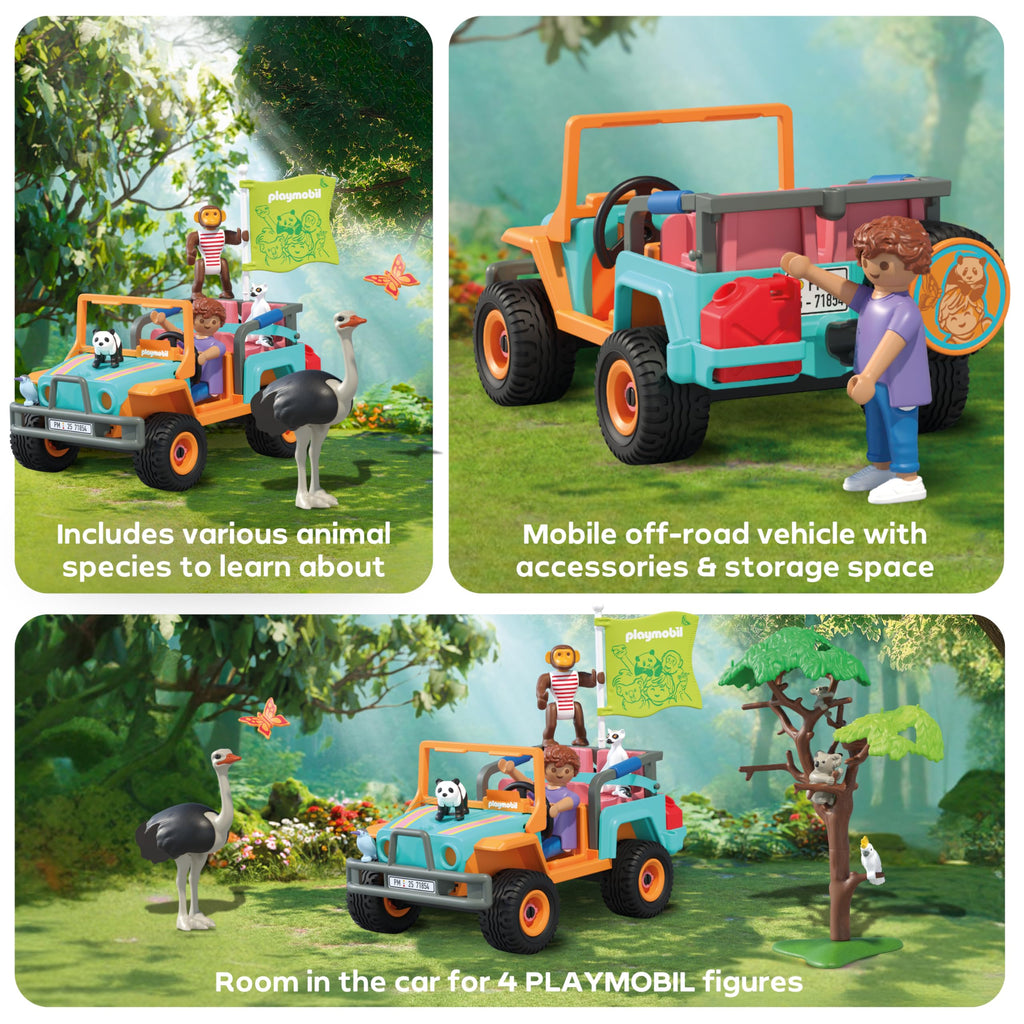 Playmobil | Animals & Friends | Colorful Off-Road Vehicle | Toy from 4 Years | Gift for Children | Encourages Creativity & Thirst for Adventure | with Figures, Vehicle & Accessories | 71854