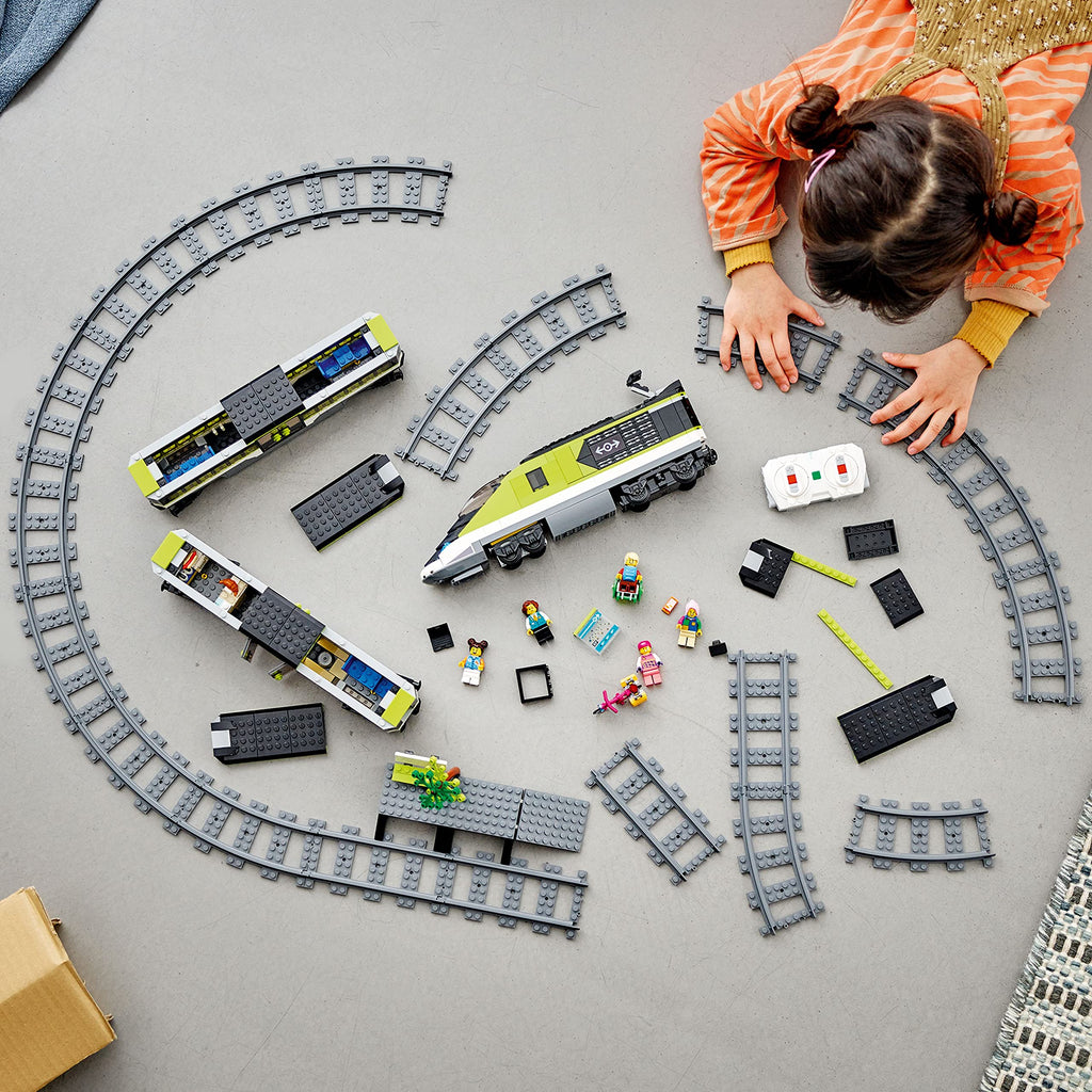 LEGO City Express Passenger Train Set - Remote Controlled Train Toy W/Working Headlights, 2 Coaches & 24 Track Pieces - Building Set Gift Idea for Kids, Boys & Girls, Ages 7+ - 60337