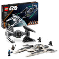 LEGO Star Wars Mandalorian Fang Fighter vs TIE Interceptor Building Set with Two Starfighters Construction Toy for Kids with 3 Minifigures, and Droid Figure, Collectible Gift Idea, from 9 Years 75348